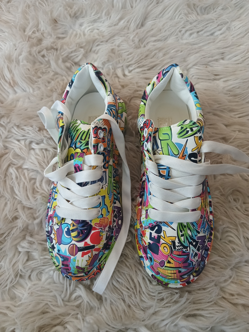 Multicolor Graffiti Print Sneakers